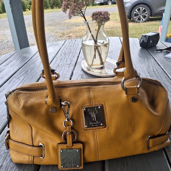 Tignanello Yellow Leather Satchel - Picture 1 of 8